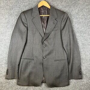 Emporio Armani Blazer Mens 40R Gray Herringbone Wool Suit Jacket Josh Line